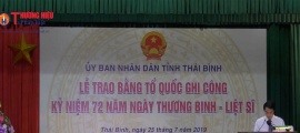 Thái Bình: Trao Bằng Tổ quốc ghi công cho 19 thân nhân liệt sĩ