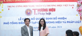 Trao quyết định bổ nhiệm Phó Tổng Biên tập Tạp chí ĐT Thương hiệu và Pháp luật
