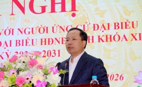 Bí thư Tỉnh ủy Hà Tĩnh Nguyễn Duy Lâm tiếp xúc cử tri, vận động bầu cử