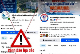 Xuất hiện fanpage giả mạo Bệnh viện Đa khoa tỉnh Phú Thọ để kêu gọi từ thiện