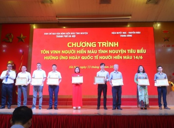 TP. Hà Nội tôn vinh người hiến máu tiêu biểu năm 2025