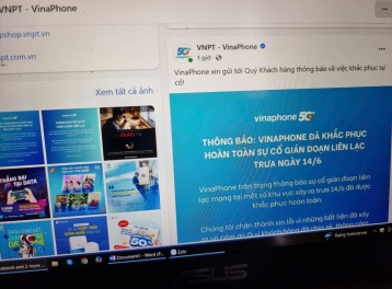 Vinaphone khắc phục xong sự cố mất sóng, xác định nguyên nhân ban đầu