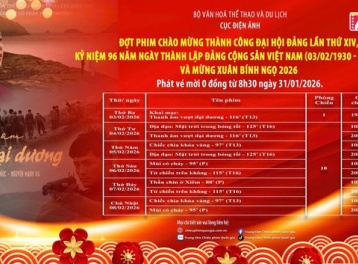 Chương trình chiếu phim miễn phí chào mừng thành công Đại hội Đảng lần thứ XIV