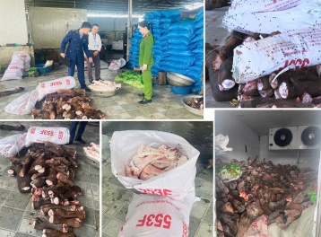Thanh Hóa: Bắt gần 6 tấn thực phẩm hôi thối chuẩn bị tuồn vào thị trường 