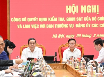 Công bố quyết định kiểm tra, giám sát đối với Ban Thường vụ Đảng ủy các cơ quan Đảng Trung ương