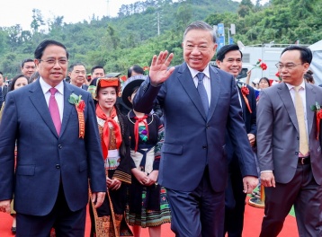 Tổng Bí thư Tô Lâm dự Lễ khởi công, động thổ đồng loạt các trường nội trú liên cấp biên giới