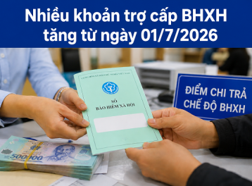 Những khoản trợ cấp BHXH tăng từ ngày 1/7/2026