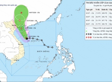 Bão số 1 Maysak tăng tốc hướng vào Vịnh Bắc Bộ, miền Bắc mưa rất to