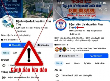 Xuất hiện fanpage giả mạo Bệnh viện Đa khoa tỉnh Phú Thọ để kêu gọi từ thiện
