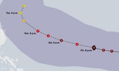 Siêu bão Mawar tiến sát đất liền Philippines, đe dọa nhiều quốc gia