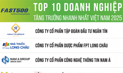 Top 10 doanh nghiệp tăng trưởng nhanh nhất Việt Nam năm 2025