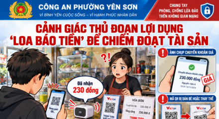 Công an tỉnh Ninh Bình cảnh báo thủ đoạn lừa đảo qua loa báo chuyển tiền
