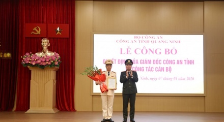 Công an tỉnh Quảng Ninh công bố các quyết định về công tác cán bộ
