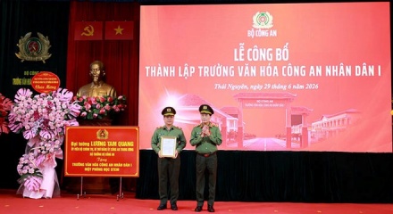 Thành lập Trường Văn hóa Công an nhân dân I tại Thái Nguyên