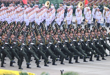 Khối nam chiến sĩ Hậu cần, kỹ thuật C&ocirc;ng an nh&acirc;n d&acirc;n - Ảnh: VGP/Nhật Bắc