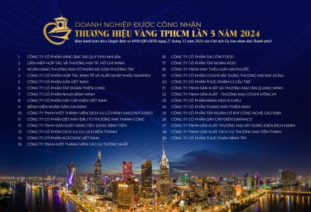 29 doanh nghiệp đạt giải thưởng Thương hiệu Vàng TP. HCM năm 2024