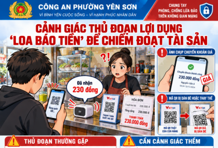 Công an tỉnh Ninh Bình cảnh báo thủ đoạn lừa đảo qua loa báo chuyển tiền