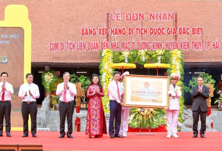 Hải Phòng: Cụm di tích nhà Mạc đón nhận Bằng xếp hạng Di tích quốc gia đặc biệt