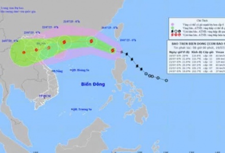Bão Whipha đi vào Biển Đông, trở thành cơn bão số 3 năm 2025