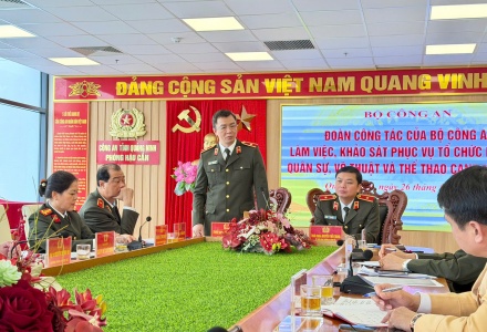 Bộ Công an khảo sát chuẩn bị cho Hội thao quân sự, võ thuật và thể thao CAND năm 2026