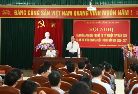 Thanh Hóa có 83 điểm thi với gần 43.000 thí sinh tham dự kỳ thi tốt nghiệp THPT năm 2026 