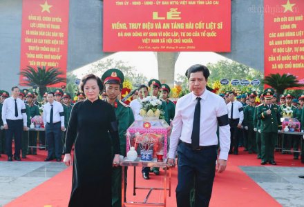 Phó Thủ tướng Phạm Thị Thanh Trà dự lễ truy điệu, an táng 71 hài cốt liệt sĩ tại Lào Cai