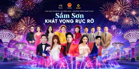 Bắn pháo hoa tại khai hội Sầm Sơn 