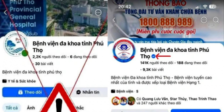 Xuất hiện fanpage giả mạo Bệnh viện Đa khoa tỉnh Phú Thọ để kêu gọi từ thiện