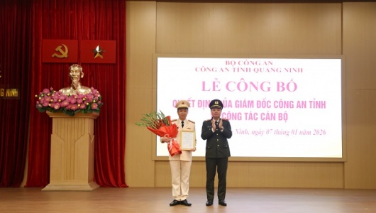 Công an tỉnh Quảng Ninh công bố các quyết định về công tác cán bộ