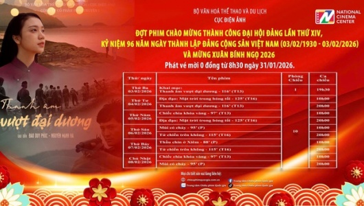 Chương trình chiếu phim miễn phí chào mừng thành công Đại hội Đảng lần thứ XIV