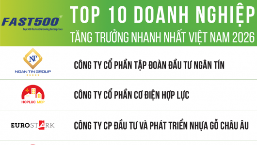 Vietnam Report công bố top 10 doanh nghiệp tăng trưởng nhanh nhất Việt Nam năm 2026