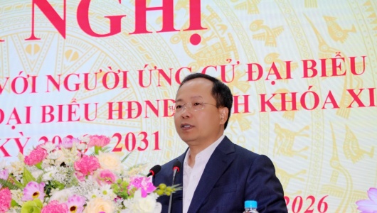 Bí thư Tỉnh ủy Hà Tĩnh Nguyễn Duy Lâm tiếp xúc cử tri, vận động bầu cử