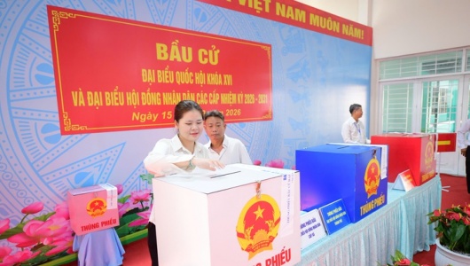 Trên 99,68% cử tri cả nước đi bỏ phiếu bầu cử đại biểu Quốc hội khóa XVI và HĐND các cấp