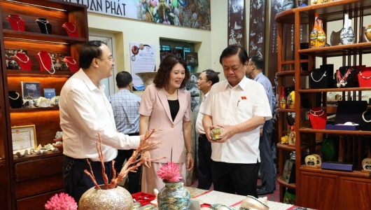 Phó Chủ tịch Quốc hội Lê Minh Hoan về thăm làng nghề xã Chuyên Mỹ, Hà Nội