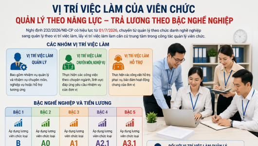 Viên chức được xếp lương theo vị trí việc làm, quản lý theo kết quả công việc