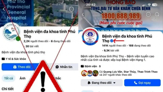 Xuất hiện fanpage giả mạo Bệnh viện Đa khoa tỉnh Phú Thọ để kêu gọi từ thiện
