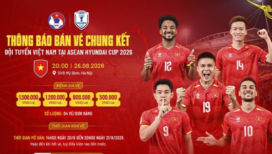 VFF công bố vé xem chung kết Việt Nam với Thái Lan tại Mỹ Đình