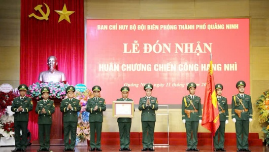 Ban Chỉ huy Bộ đội Biên phòng TP Quảng Ninh đón nhận Huân chương Chiến công hạng Nhì
