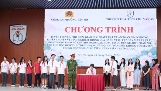 Công an phường Tây Hồ đa dạng hóa tuyên truyền pháp luật, xây dựng trường học an toàn