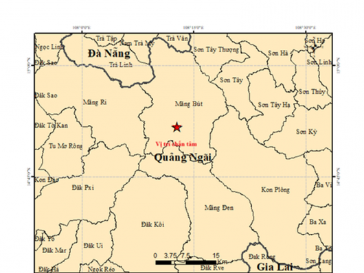 6 trận động đất liên tiếp xảy ra tại Măng Đen (Quảng Ngãi) sáng mùng 5 Tết