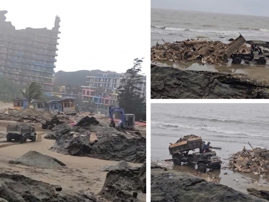 Vụ đổ rác trái phép tại bãi biển Hải Tiến: Công an vào cuộc xác minh