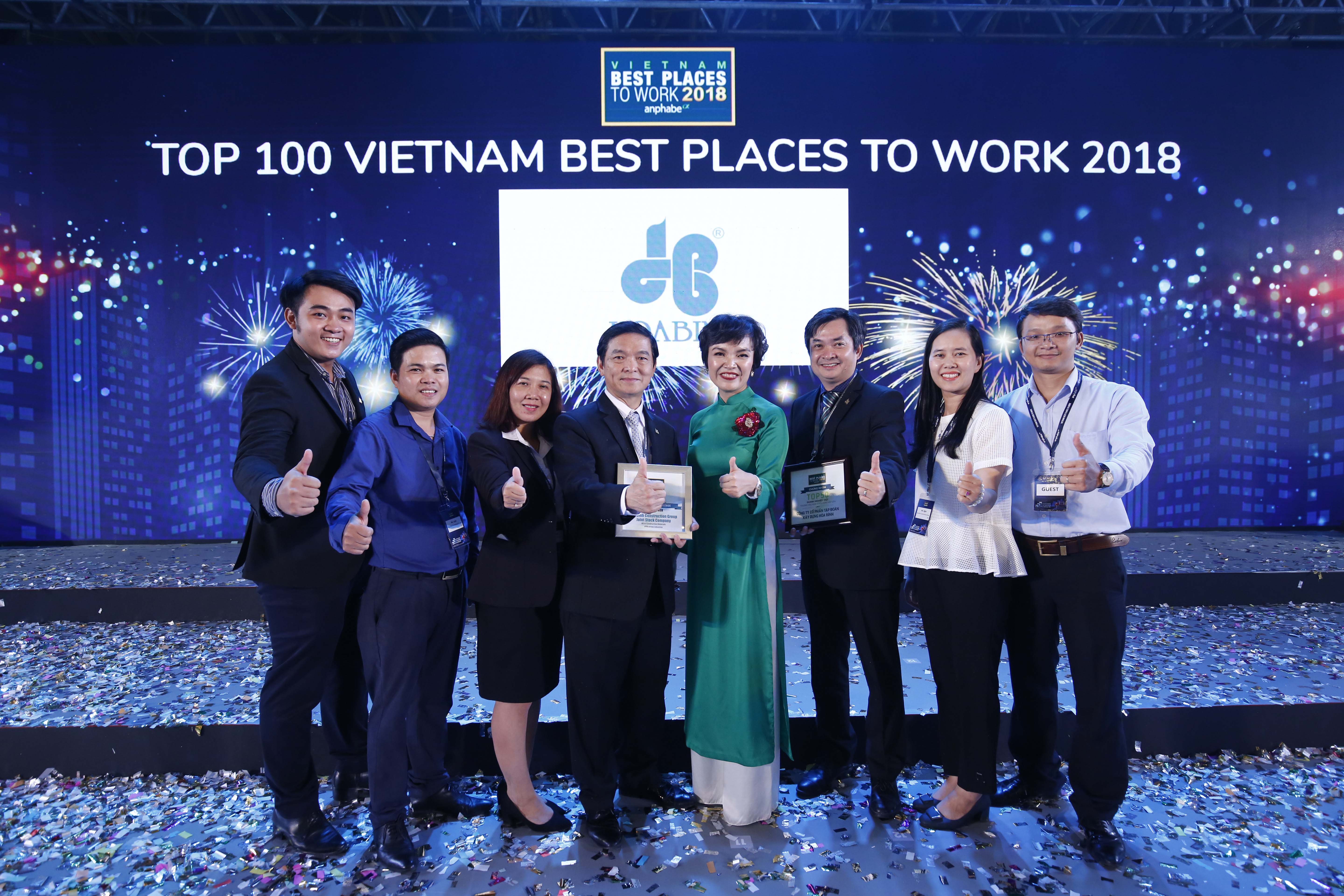 Tập đoàn Xây dựng Hòa Bình 4 năm liêp tiếp đạt Top 100 Nơi l